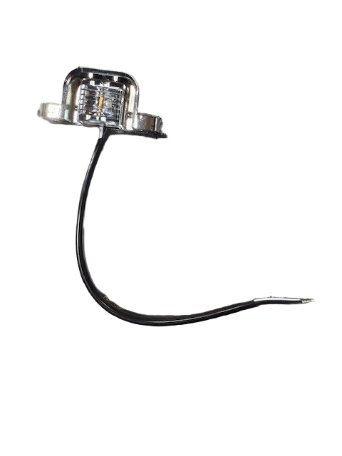 012492 Featherlite License light 12v rectangle .75x1.5 clear chrome